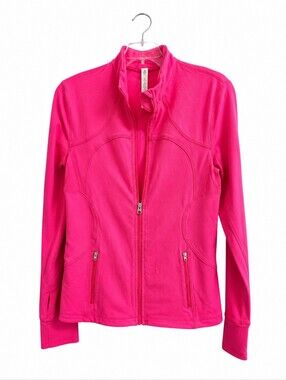 Lululemon Define Jacket Size 10 Pink Full Zip Athletic Yoga Running Thumbhole